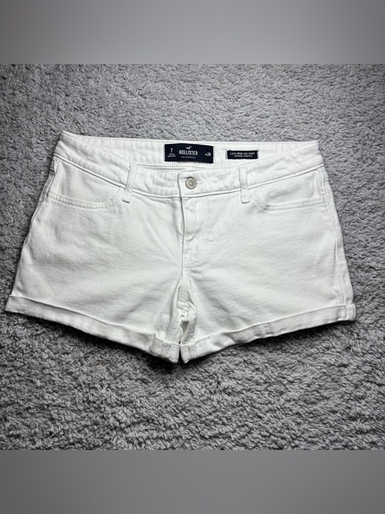 Hollister Pants - HOLLISTER Shorts Womens 28 Low Rise Midi White Vintage Stretch Y2K Cuffed Party